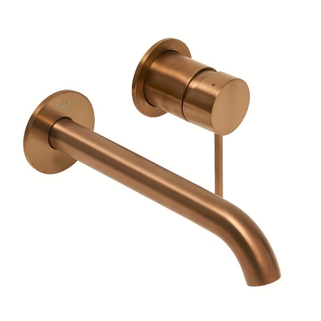 Potinkinė praustuvo maišytuvas SAT Aurum rose gold brushed apdailos, apvalaus dizaino.