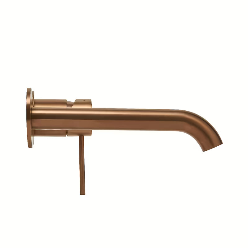 Potinkinė praustuvo maišytuvas SAT Aurum rose gold brushed apdailos, apvalaus dizaino.