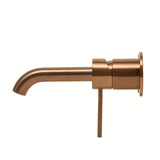 Potinkinė praustuvo maišytuvas SAT Aurum rose gold brushed apdailos, apvalaus dizaino.