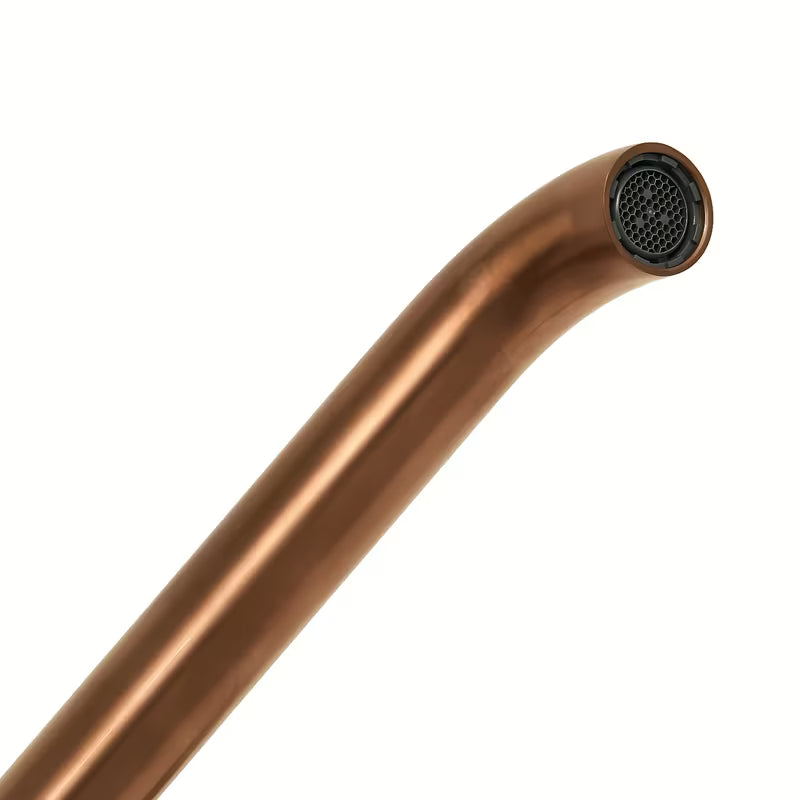 Potinkinė praustuvo maišytuvas SAT Aurum rose gold brushed apdailos, apvalaus dizaino.