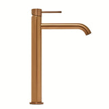 Aukšta svirtinis praustuvo maišytuvas SAT Aurum, paviršius – rose gold brushed, apvalaus dizaino