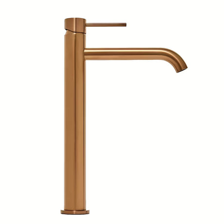 Aukšta svirtinis praustuvo maišytuvas SAT Aurum, paviršius – rose gold brushed, apvalaus dizaino