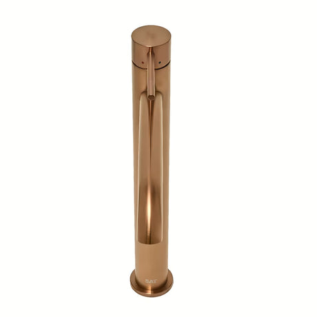 Aukšta svirtinis praustuvo maišytuvas SAT Aurum, paviršius – rose gold brushed, apvalaus dizaino