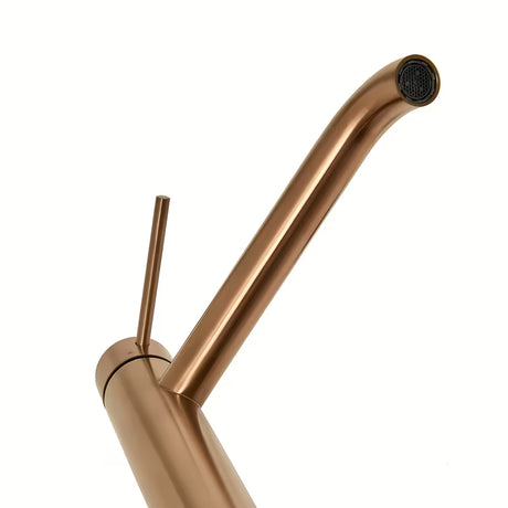 Aukšta svirtinis praustuvo maišytuvas SAT Aurum, paviršius – rose gold brushed, apvalaus dizaino