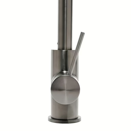 Virtuvinis maišytuvas SAT Aurum su ištraukiamu dušeliu, šlifuoto gun metal apdailos.