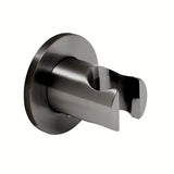 Nejudantis dušo laikiklis SAT Aurum, apvalaus dizaino, šlifuoto gun metal apdailos.