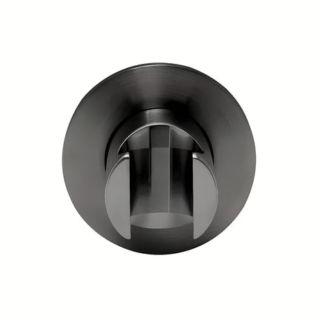 Nejudantis dušo laikiklis SAT Aurum, apvalaus dizaino, šlifuoto gun metal apdailos.