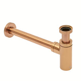 Žalvarinis praustuvo sifonas SAT Aurum, rose gold spalvos, apvalaus dizaino, 32 mm skersmens.
