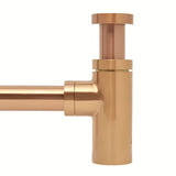 Žalvarinis praustuvo sifonas SAT Aurum, rose gold spalvos, apvalaus dizaino, 32 mm skersmens.
