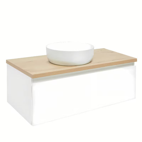Pakabinama vonios spintelė SAT B-Way 1 99x45x30 cm, baltos blizgios spalvos su uždengimo plokšte
