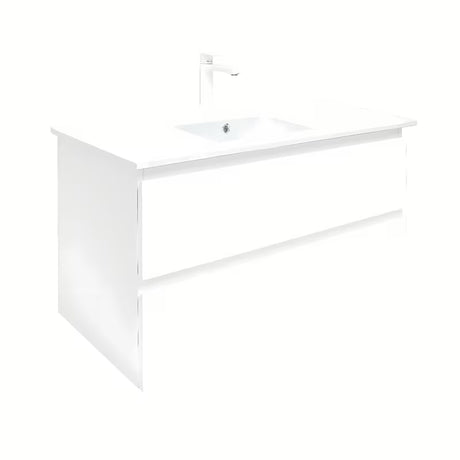 Pakabinama vonios spintelė SAT B-Way 1 su praustuvu baltos blizgios spalvos, 99x45x50 cm