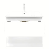 Pakabinama vonios spintelė SAT B-Way 1 baltos blizgios spalvos su praustuvu su dviem stalčiais
