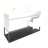Pakabinama spintelė SAT B-Way s su dvigubu praustuvu, baltos blizgios spalvos, 119x45x30 cm