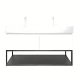 Pakabinama spintelė SAT B-Way s su dvigubu praustuvu, baltos blizgios spalvos, 119x45x30 cm