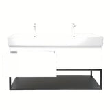 Pakabinama spintelė SAT B-Way s su dvigubu praustuvu, baltos blizgios spalvos, 119x45x30 cm