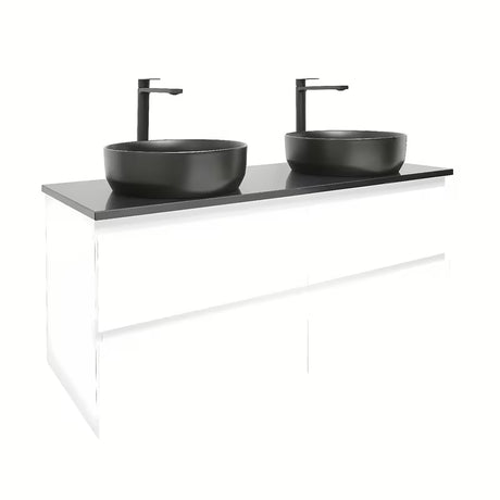 Pakabinama vonios spintelė su praustuvu SAT B-Way baltos blizgios spalvos 119x45x50 cm