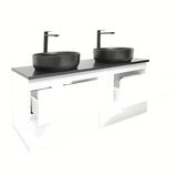Pakabinama vonios spintelė su praustuvu SAT B-Way baltos blizgios spalvos 119x45x50 cm