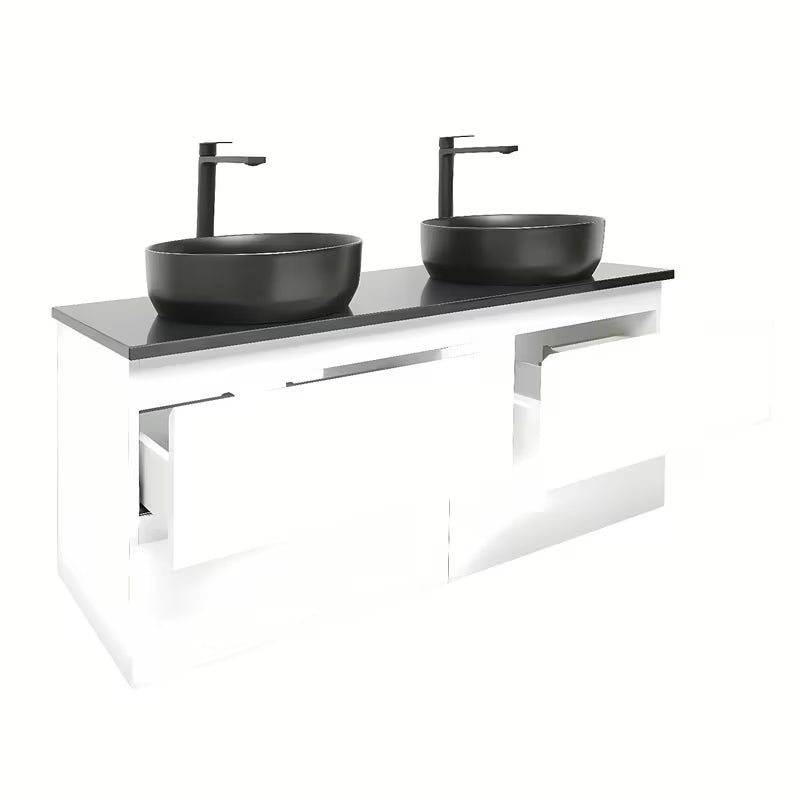 Pakabinama vonios spintelė su praustuvu SAT B-Way baltos blizgios spalvos 119x45x50 cm