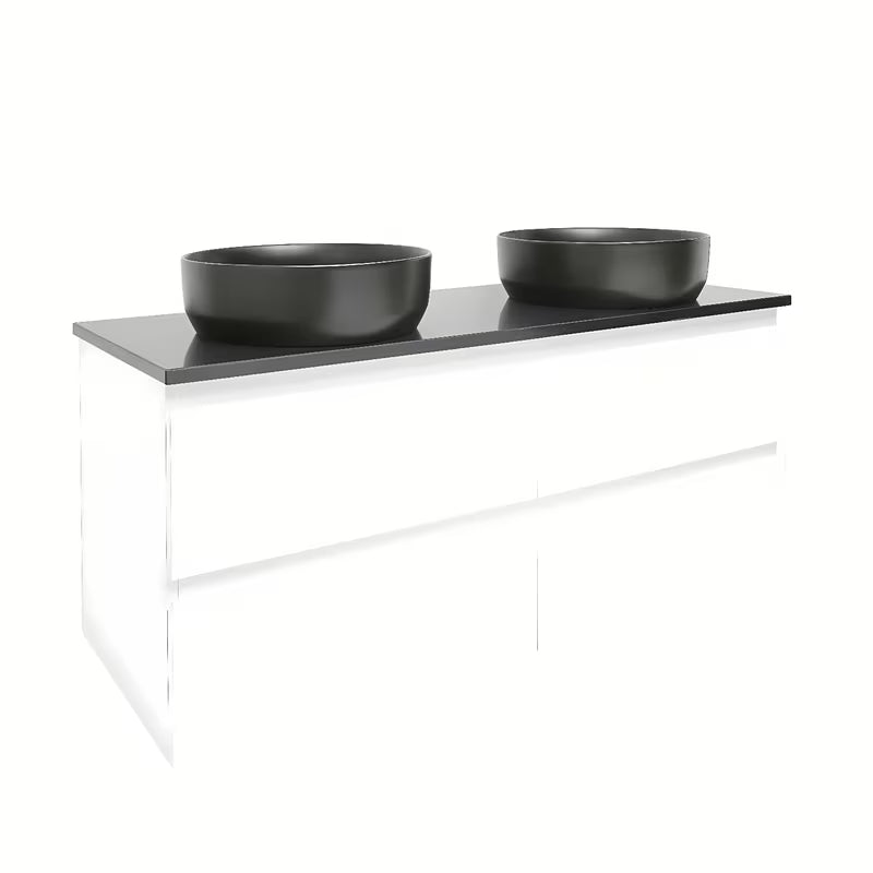 Pakabinama vonios spintelė SAT B-Way baltos spalvos, blizgus paviršius su uždengimo plokšte