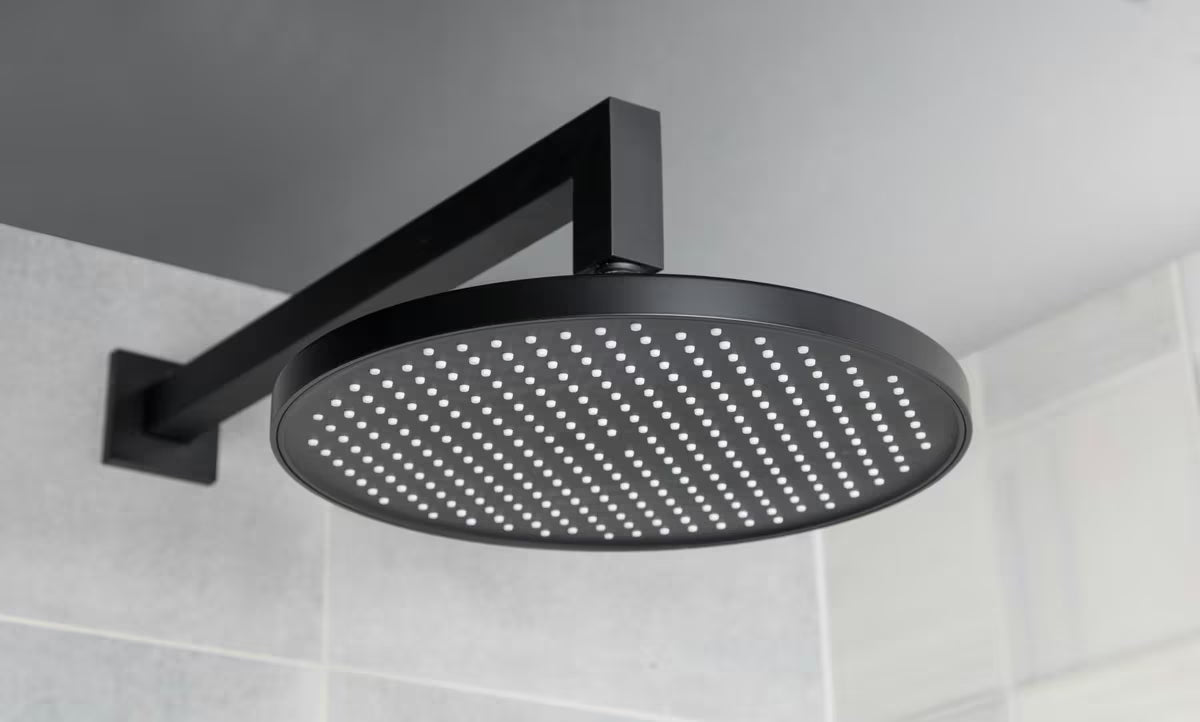Viršutinis dušas SAT B-Way juodos matinės spalvos, 25,4 cm skersmens