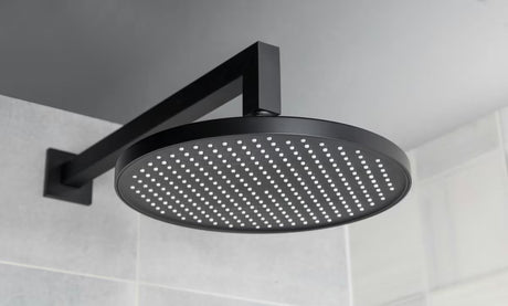 Viršutinis dušas SAT B-Way juodos matinės spalvos, 25,4 cm skersmens