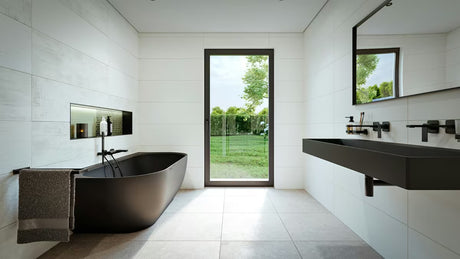 Rankinio dušo Komplektas SAT B-Way matinės juodos spalvos, su rankiniu dušeliu, sieniniu laikikliu ir 1,5 m žarna.