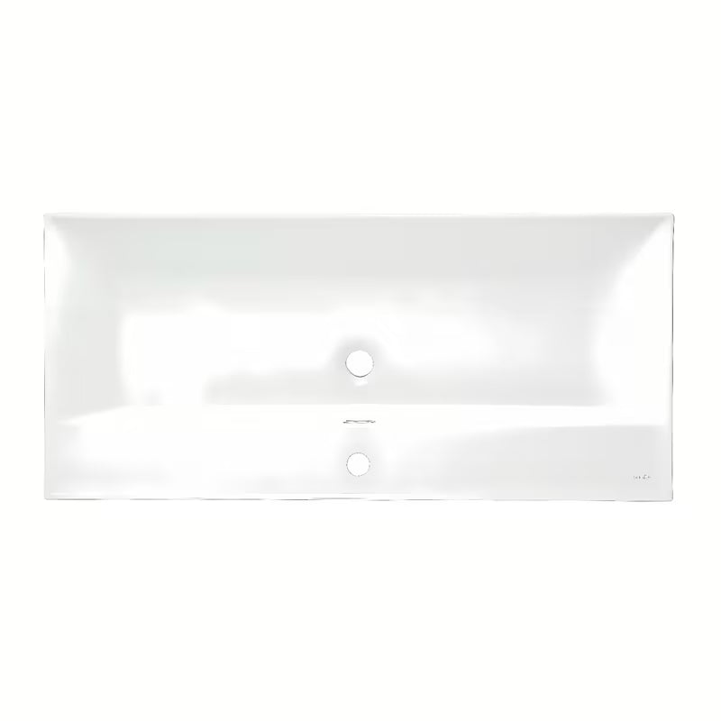 Baltas keraminis baldinis praustuvas SAT B-Way 100,5x46,3 cm su anga maišytuvui centre