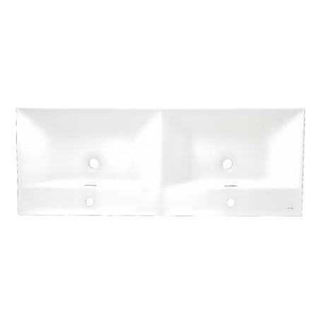 Baldinis dvigubas praustuvas SAT B-Way 121x46 cm, matinės baltos spalvos, su dviem angomis pro maišytuvui