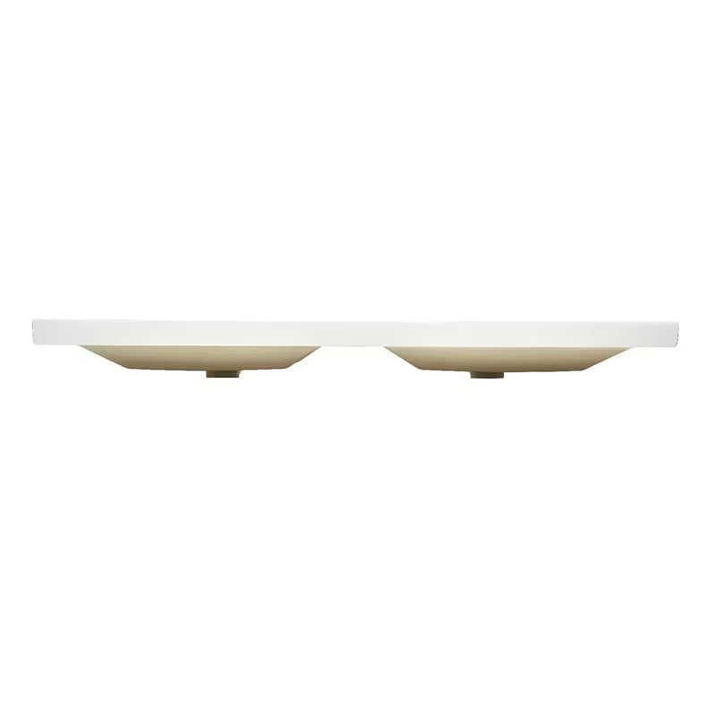 Baldinis dvigubas praustuvas SAT B-Way 121x46 cm, matinės baltos spalvos, su dviem angomis pro maišytuvui