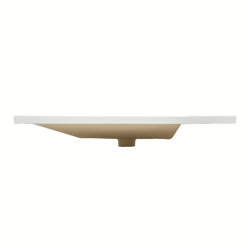 Baldinis keraminis praustuvas SAT B-Way 81x46 cm, baltos matinės spalvos, su daiktų pasidėjimo zona dešinėje.