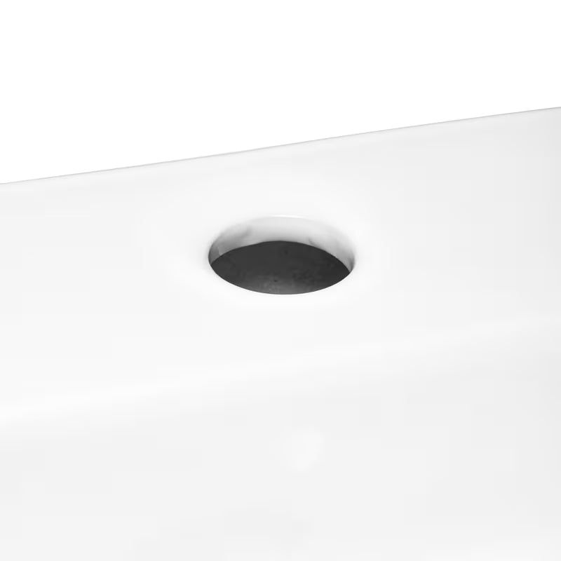 Baltas pakabinami keraminis praustuvas SAT Brevis 50x38,5 cm be perpylimo su anga pro maišytuvui.