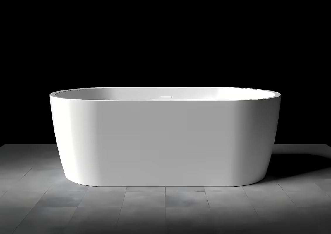 Laisvai pastatomas akrilinė vonia SAT Brevis 160x80 cm baltos spalvos, tinkama prie sienos ir statyti laisvai erdvėje.