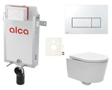 Pakabinami WC komplektas SAT Brevis su potinkiniu moduliu Alca ir duroplasto sėdyne softclose