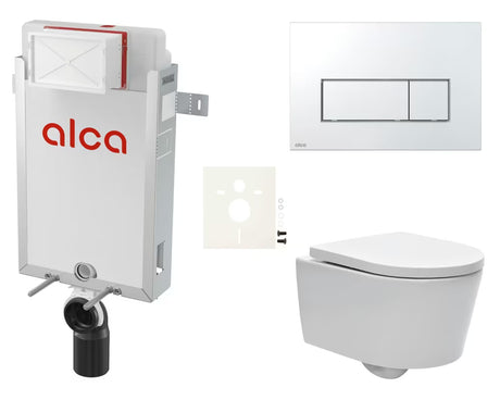 Pakabinami WC komplektas SAT Brevis su potinkiniu moduliu Alca ir duroplasto sėdyne softclose