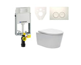 Pakabinami WC komplektas SAT Brevis su potinkiniu moduliu Geberit įmūrijimui, sėdyne softclose ir EasyLock
