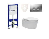 Pakabinami WC komplektas SAT Brevis su potinkiniu bakeliu Geberit Duofix ir sėdyne su softclose