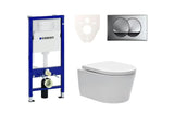 Pakabinami WC komplektas SAT Brevis su potinkiniu moduliu Geberit Duofix ir sėdyne softclose