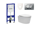 Pakabinami WC komplektas SAT Brevis su potinkiniu moduliu Geberit Duofix ir nuleidimo mygtuku