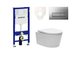Pakabinami WC komplektas SAT Brevis su moduliu Geberit Duofix, nuleidimo mygtuku ir sėdyne su softclose ir EasyLock