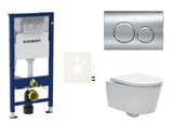 Pakabinami WC komplektas SAT Brevis su moduliu Geberit Duofix, bakeliu ir Delta nuleidimo mygtuku