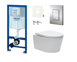 Pakabinami WC komplektas SAT Brevis su potinkiniu bakeliu Grohe Rapid SL ir sėdyne su softclose bei EasyLock