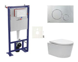 Pakabinami WC komplektas SAT Brevis su prie sienos montuojamu moduliu, tyliu bakeliu ir sėdyne su softclose ir EasyLock.