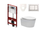 Pakabinami WC komplektas SAT Brevis su potinkiniu moduliu TECE Profilis ir nuleidimo mygtuku