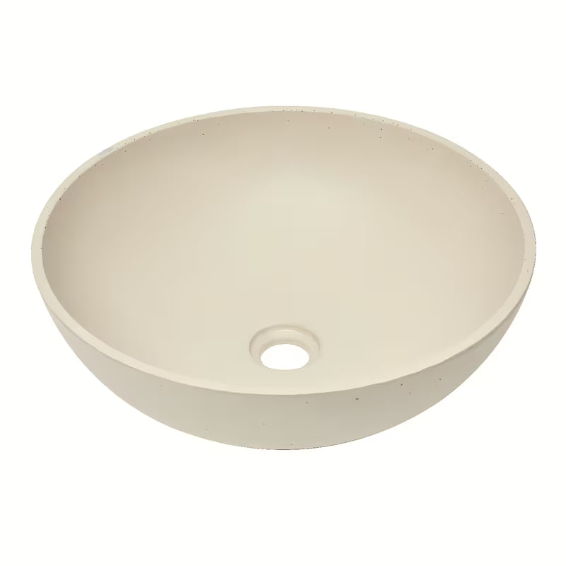 Smėlio spalvos betoninis pastatomas ant stalviršio praustuvas SAT Cemento 42x42 cm plonomis sienelėmis