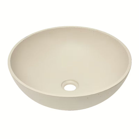 Smėlio spalvos betoninis pastatomas ant stalviršio praustuvas SAT Cemento 42x42 cm plonomis sienelėmis