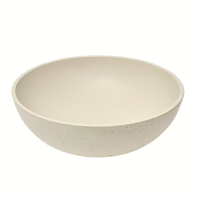 Smėlio spalvos betoninis pastatomas ant stalviršio praustuvas SAT Cemento 42x42 cm plonomis sienelėmis