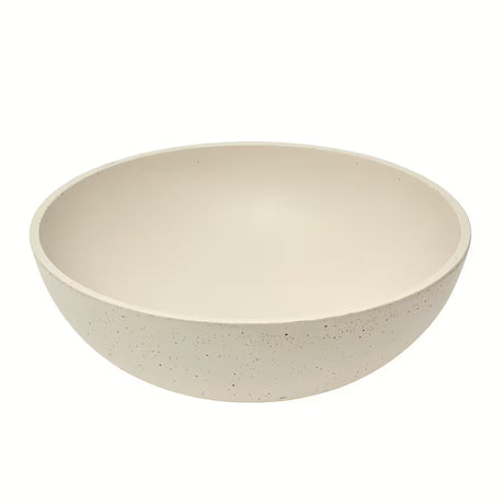 Smėlio spalvos betoninis pastatomas ant stalviršio praustuvas SAT Cemento 42x42 cm plonomis sienelėmis