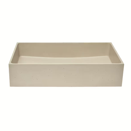 Smėlio spalvos betoninis pastatomas ant stalviršio praustuvas SAT Cemento 64x37 cm plonomis sienelėmis