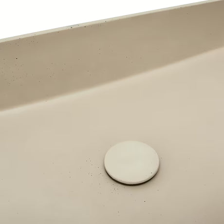 Smėlio spalvos betoninis pastatomas ant stalviršio praustuvas SAT Cemento 64x37 cm plonomis sienelėmis