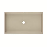 Smėlio spalvos betoninis pastatomas ant stalviršio praustuvas SAT Cemento 64x37 cm plonomis sienelėmis